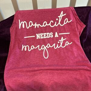 Red Graphic Tank “Mamacita Needs a Margarita” Size M